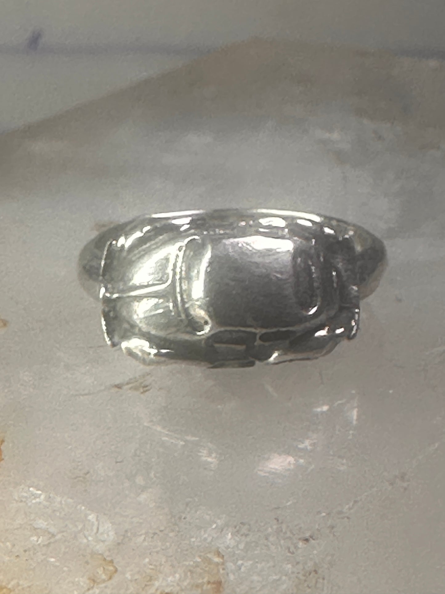 Car ring moving car volkswagen bug band solid size 5.25 sterling silver women