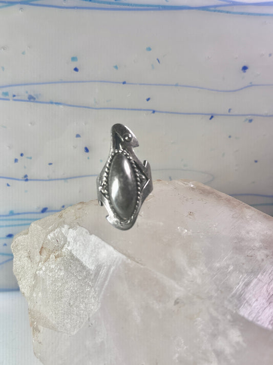 Bird Poison ring Mexico sterling silver size 7.50 women