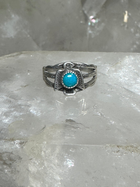 Phoenix ring turquoise size 2.25 sterling silver women girls baby band