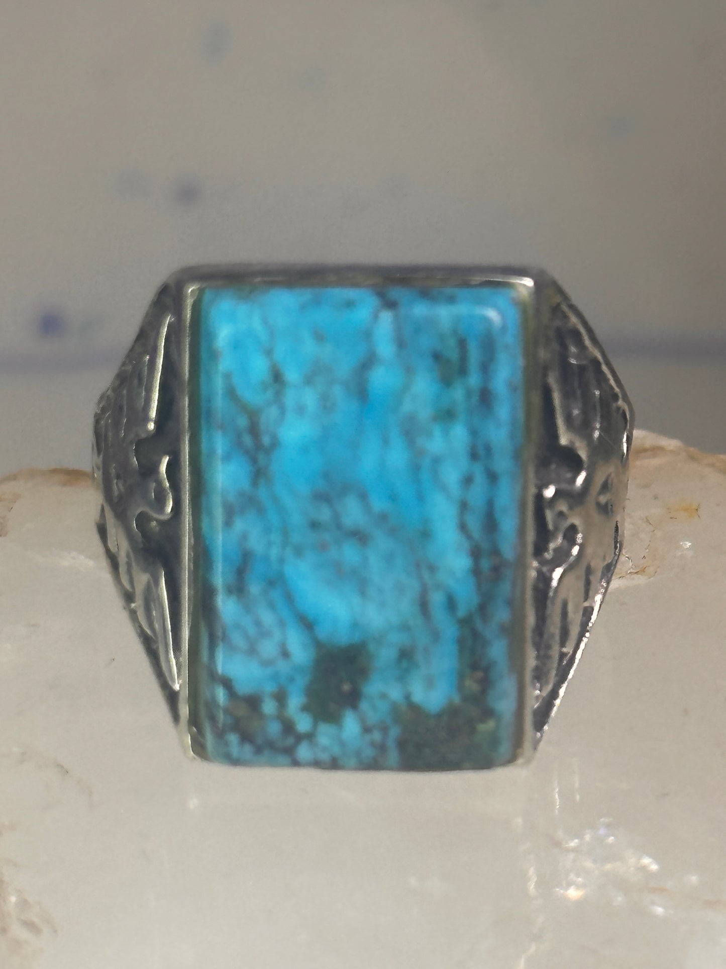Navajo Phoenix ring Mudman Turquoise size 11 sterling silver women men