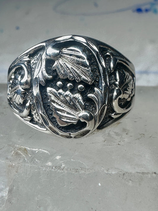 Vintage Wheeler Black Hills Gold Grape Vine Ring Sterling Silver - Size 17