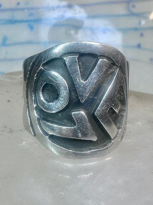 Love ring Peace band size 7.25 Valentine sterling silver women men