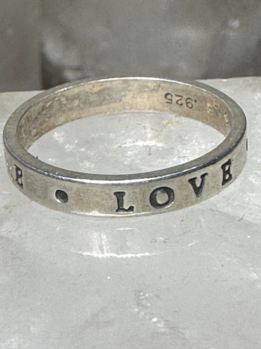 True Love Waits ring word band size 7 sterling silver women