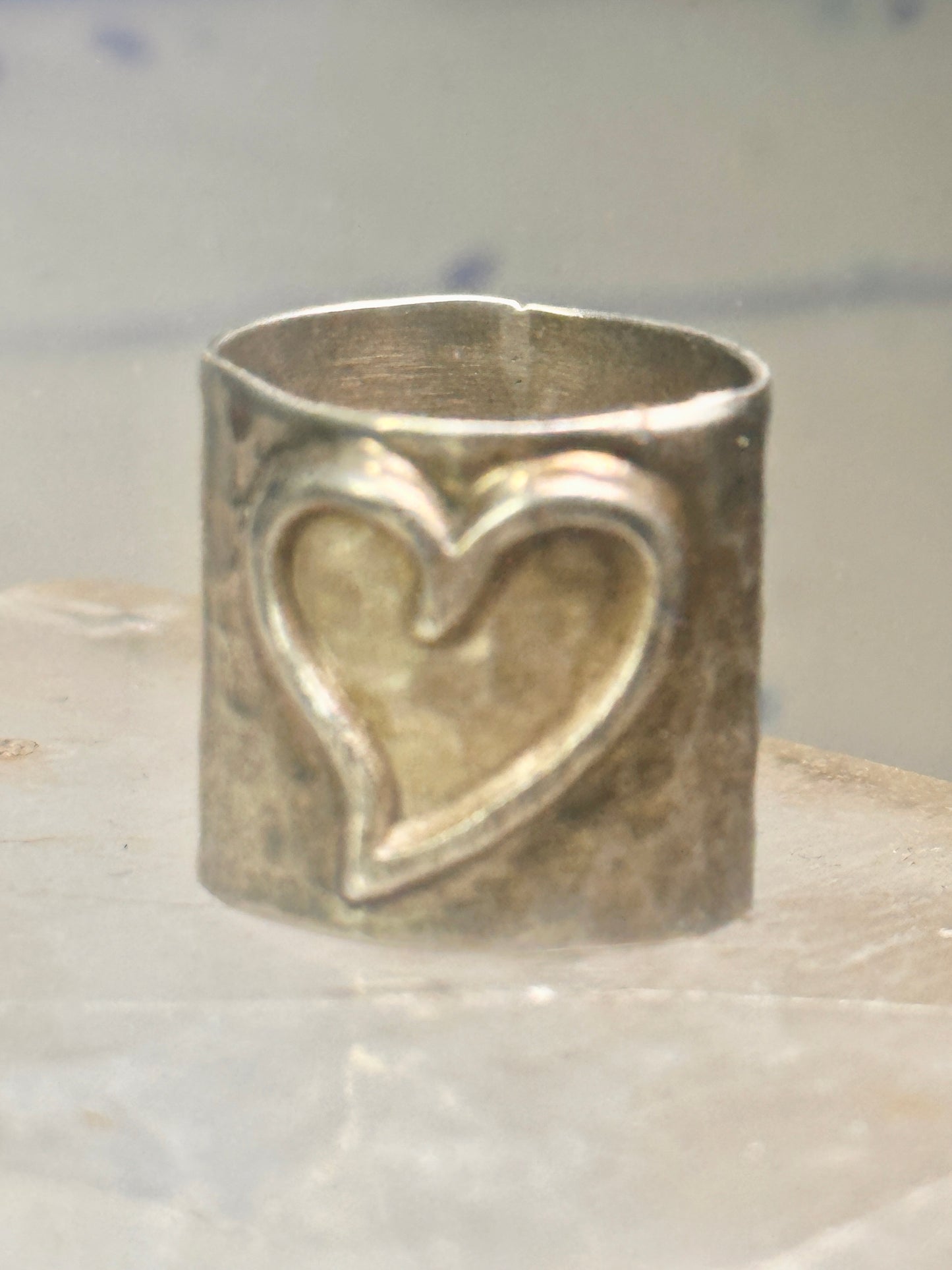 Heart ring Mexico wide band size love Valentine sterling silver women