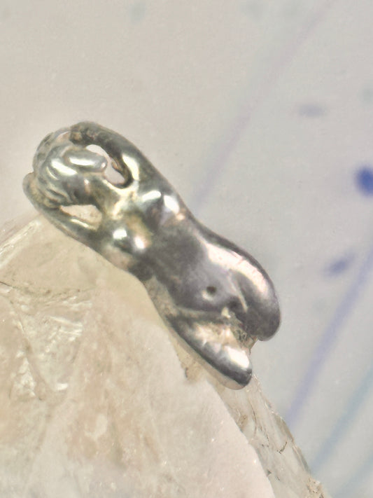 Nude lady ring figurative pinky band size 4.25 sterling silver women