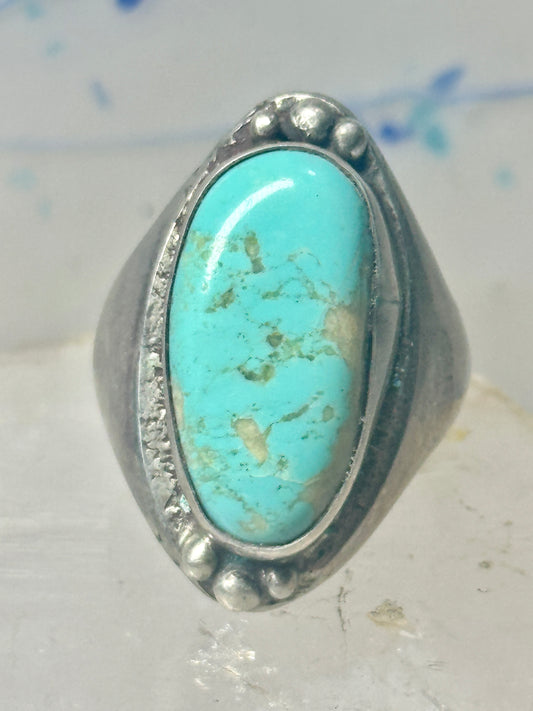 Navajo Turquoise ring size 11 heavy old sterling silver women men