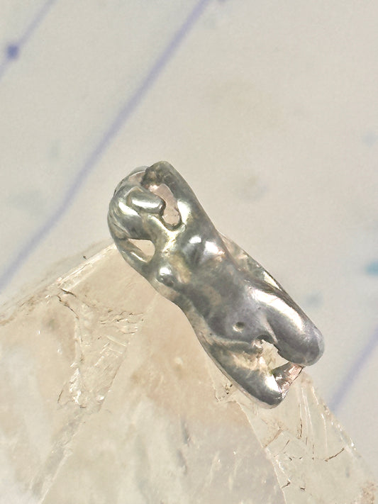 Nude lady ring figurative band sterling silver size 5 women