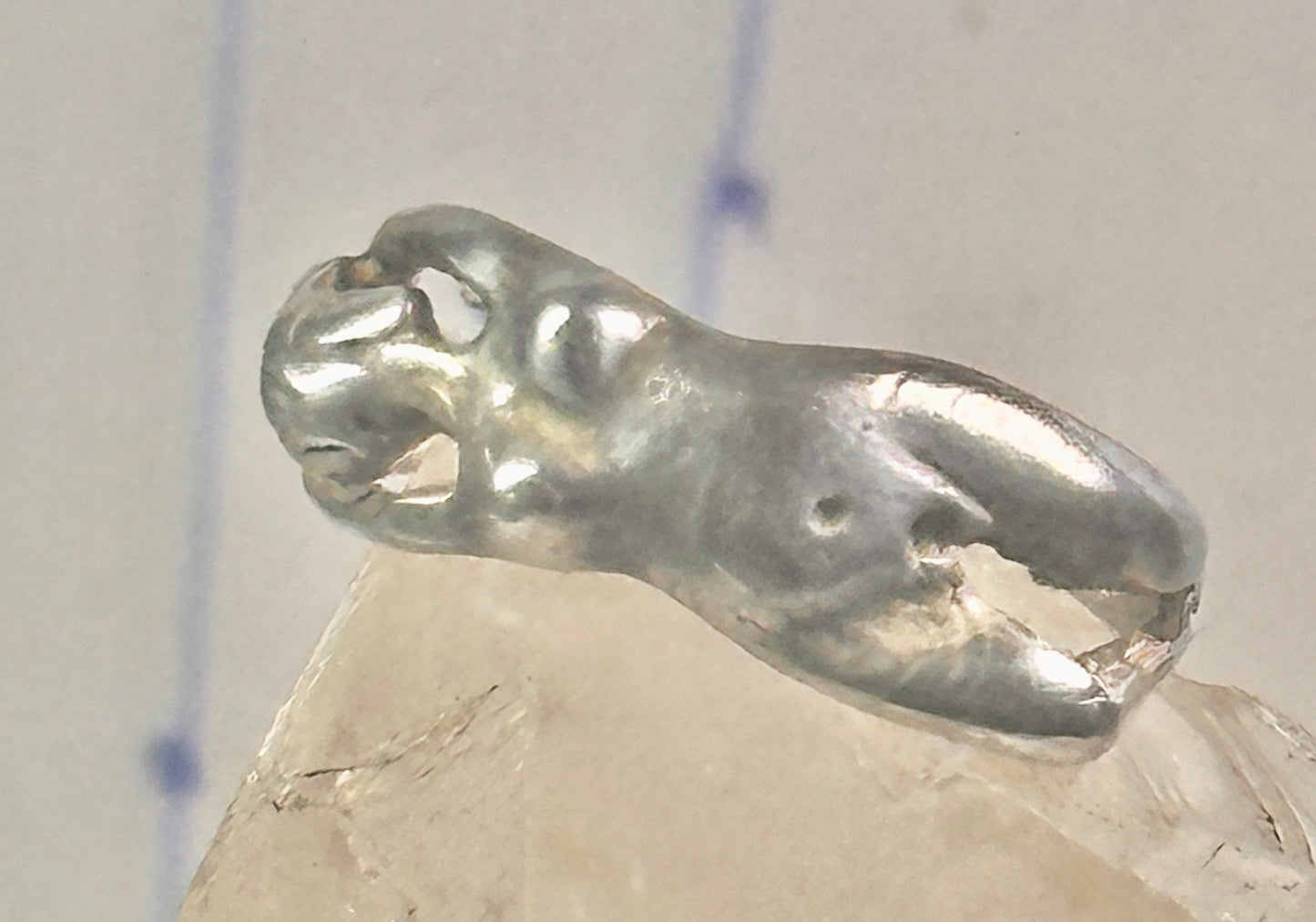 Nude lady ring figurative pinky band size 4.25 sterling silver women