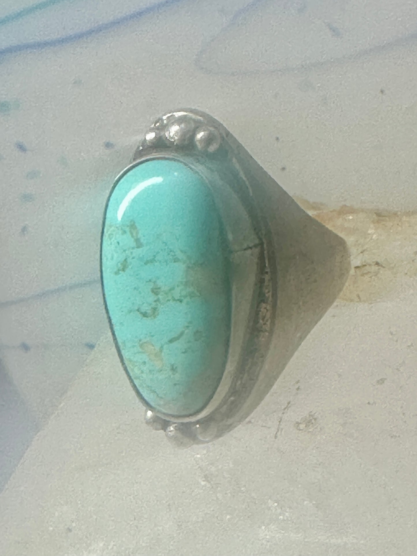 Navajo Turquoise ring size 11 heavy old sterling silver women men