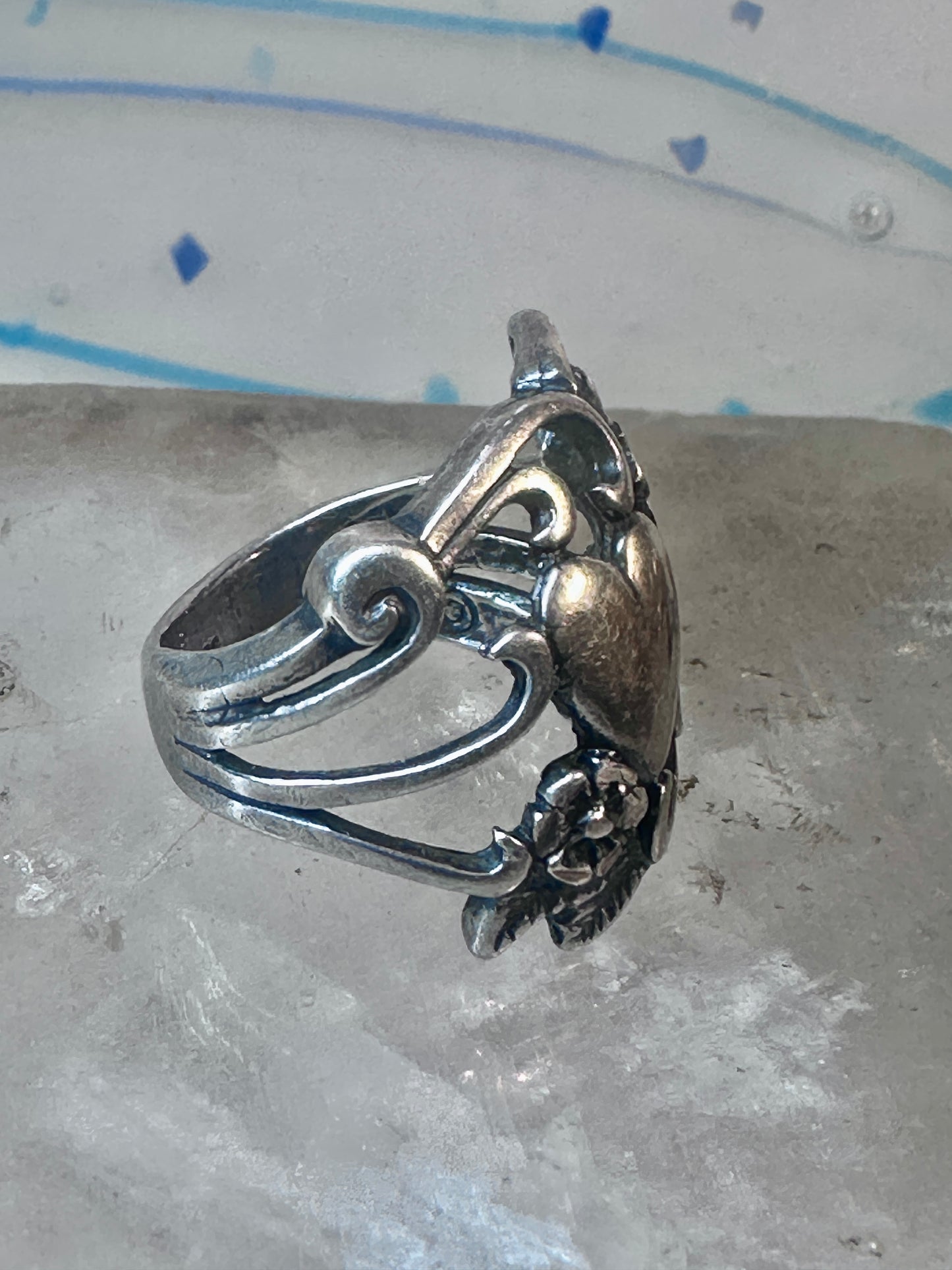 Heart ring Navajo love band Valentine pinky sterling silver size 4.25 women girls