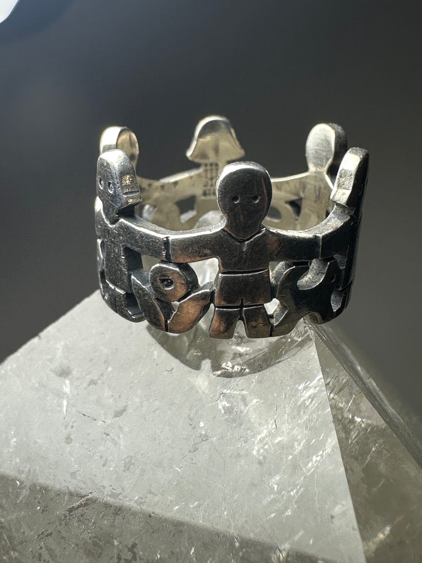 James Avery ring teacher's gift children dog floral band size 8 sterling silver women girls
