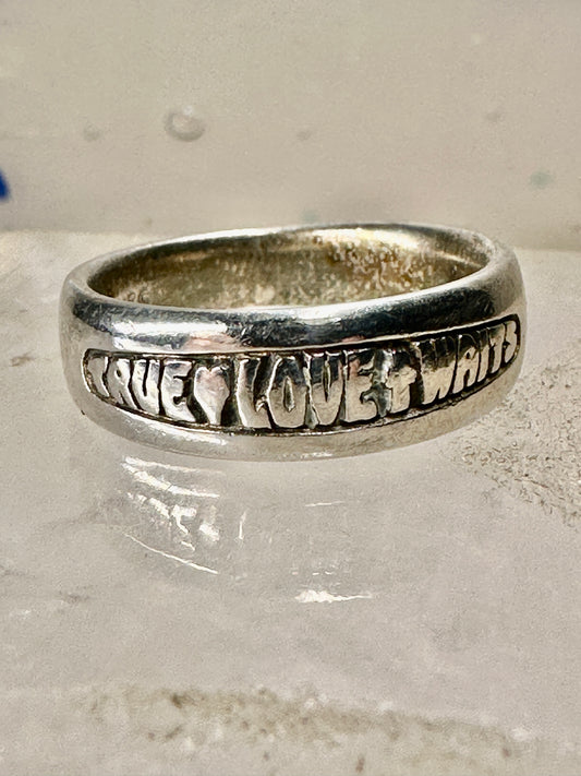 True Love Waits ring Words band size 6.50 sterling silver women