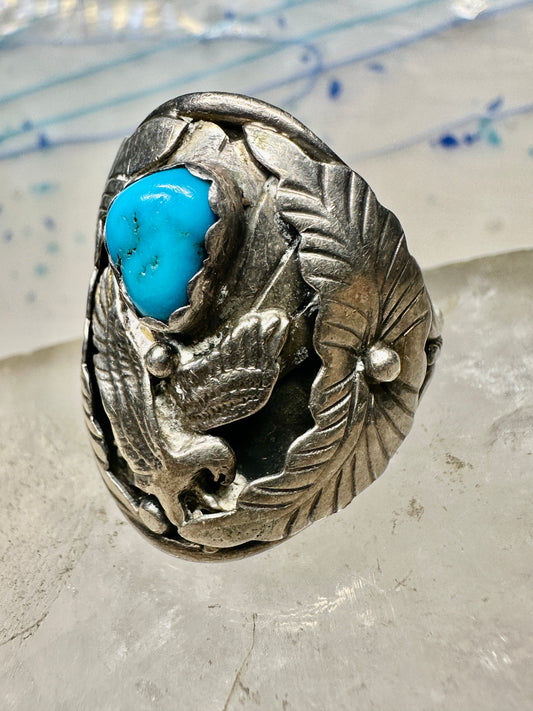 Navajo ring size 14.25 Eagle Turquoise Native American sterling silver