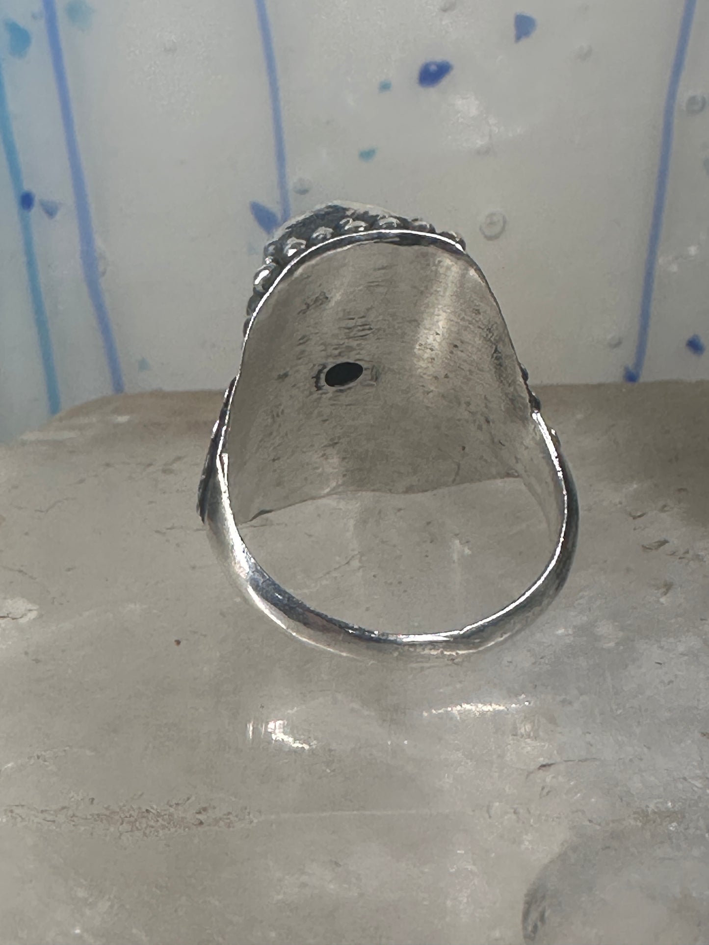 Millefiori floral ring size 9.25 sterling silver flowers long knuckle band women girls