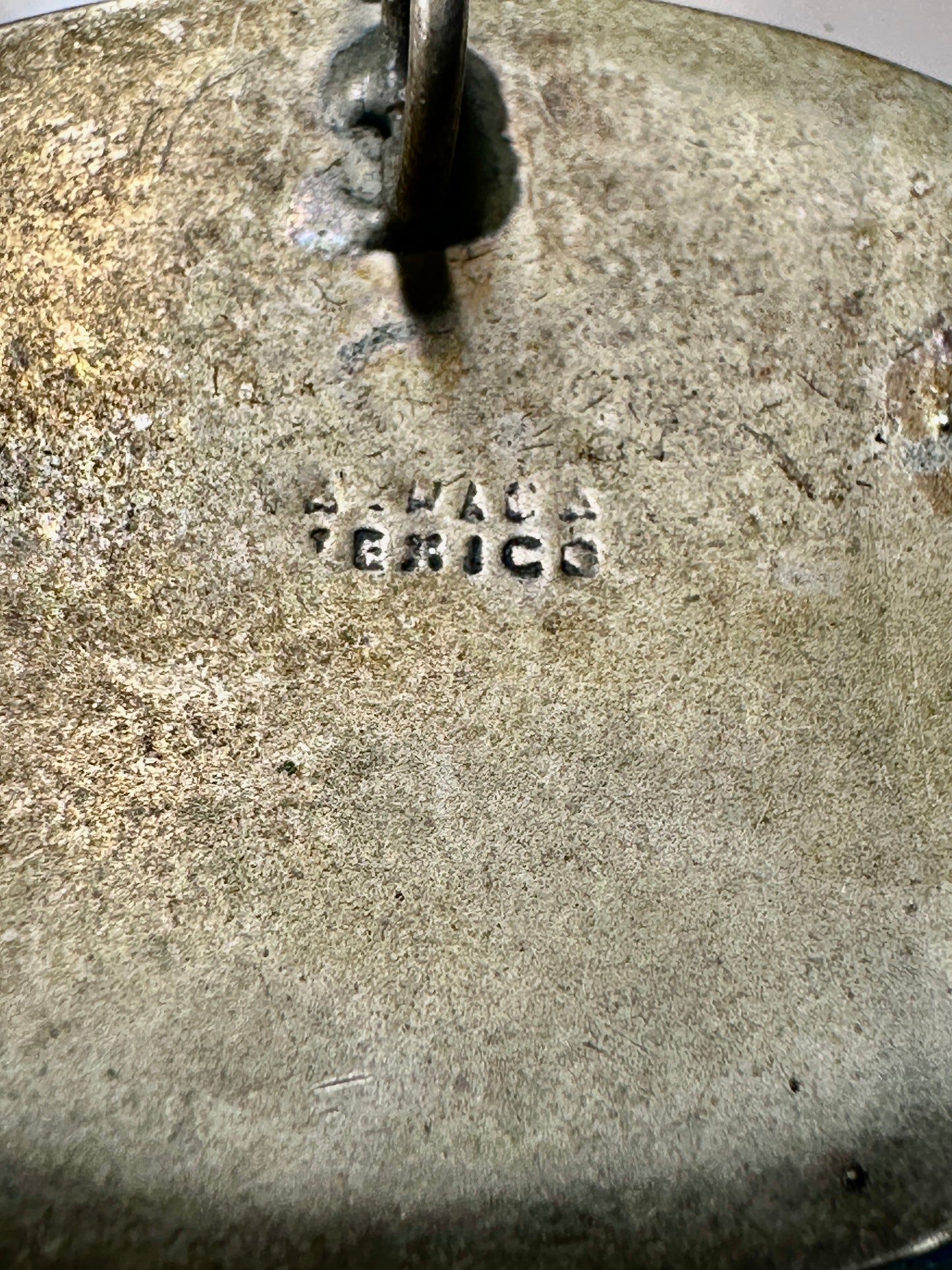 Vintage Pin or Pendant Floral Alpaca Mexico Abalone MOP women