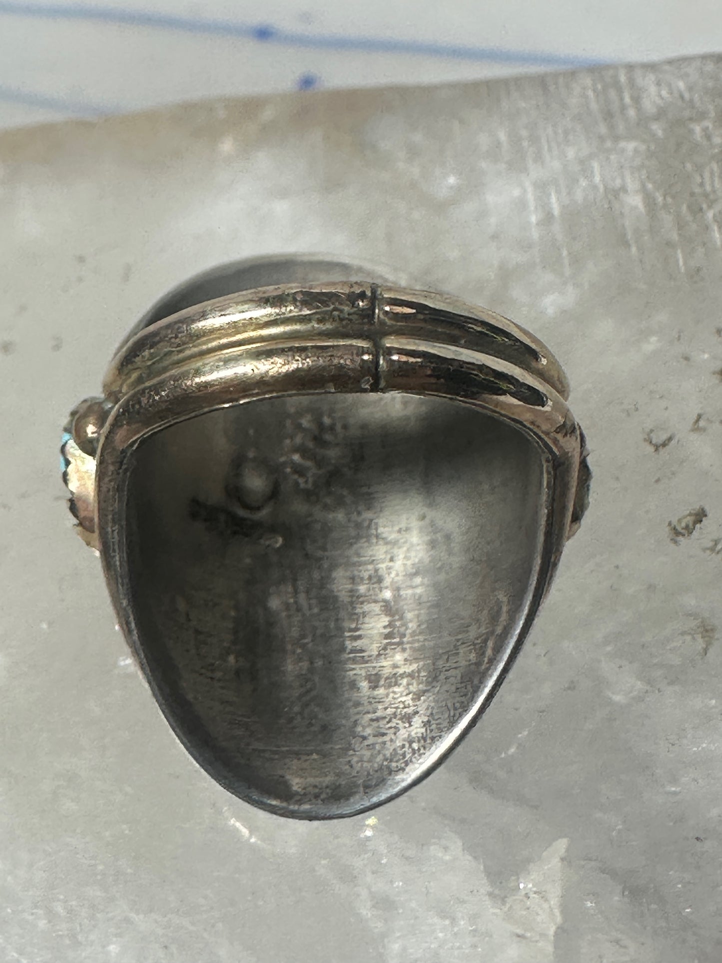 Navajo ring Turquoise cluster cigar band size 5.5 sterling silver women pinky