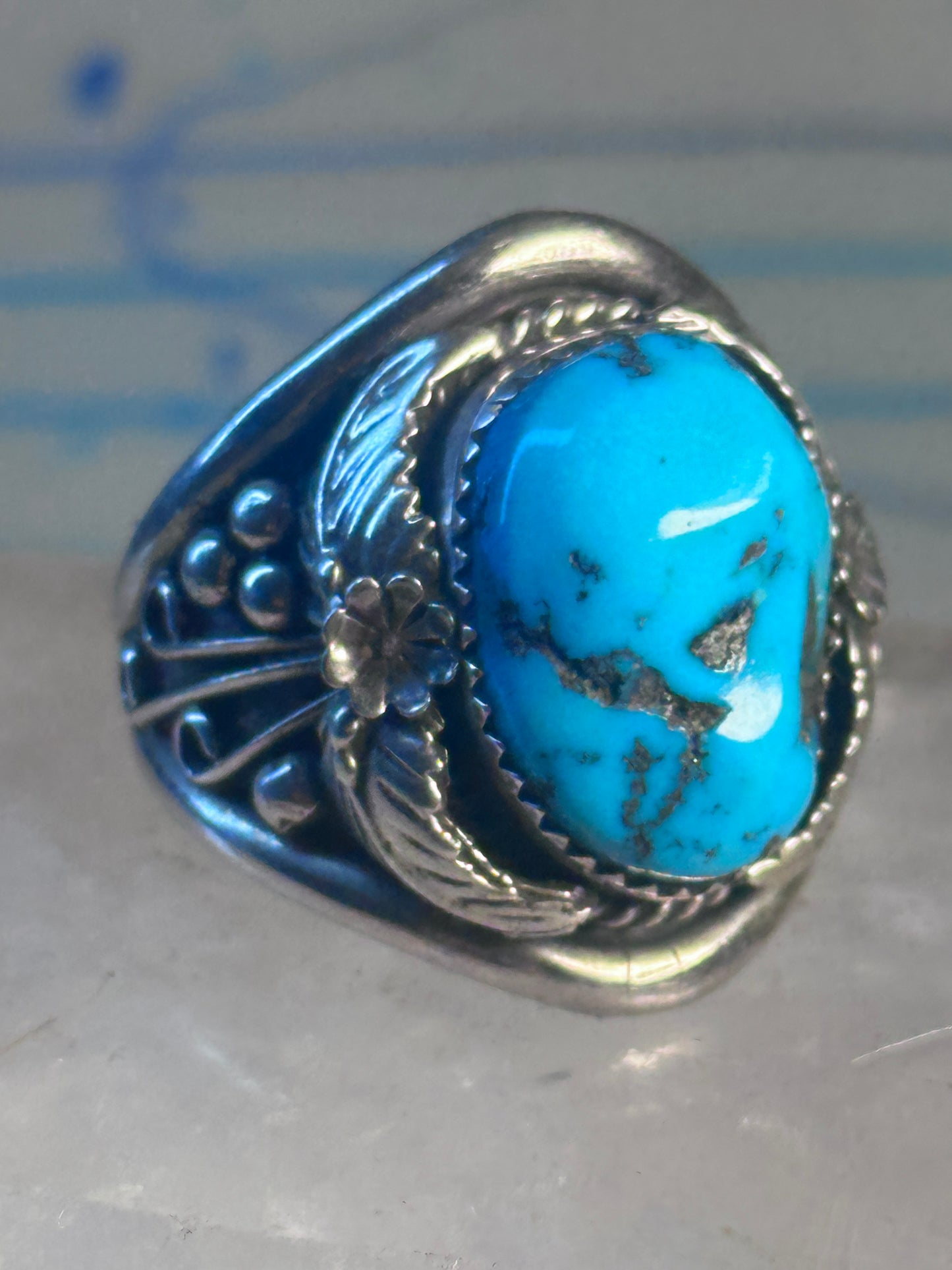 Navajo ring turquoise sterling silver band size 12.25 girls women