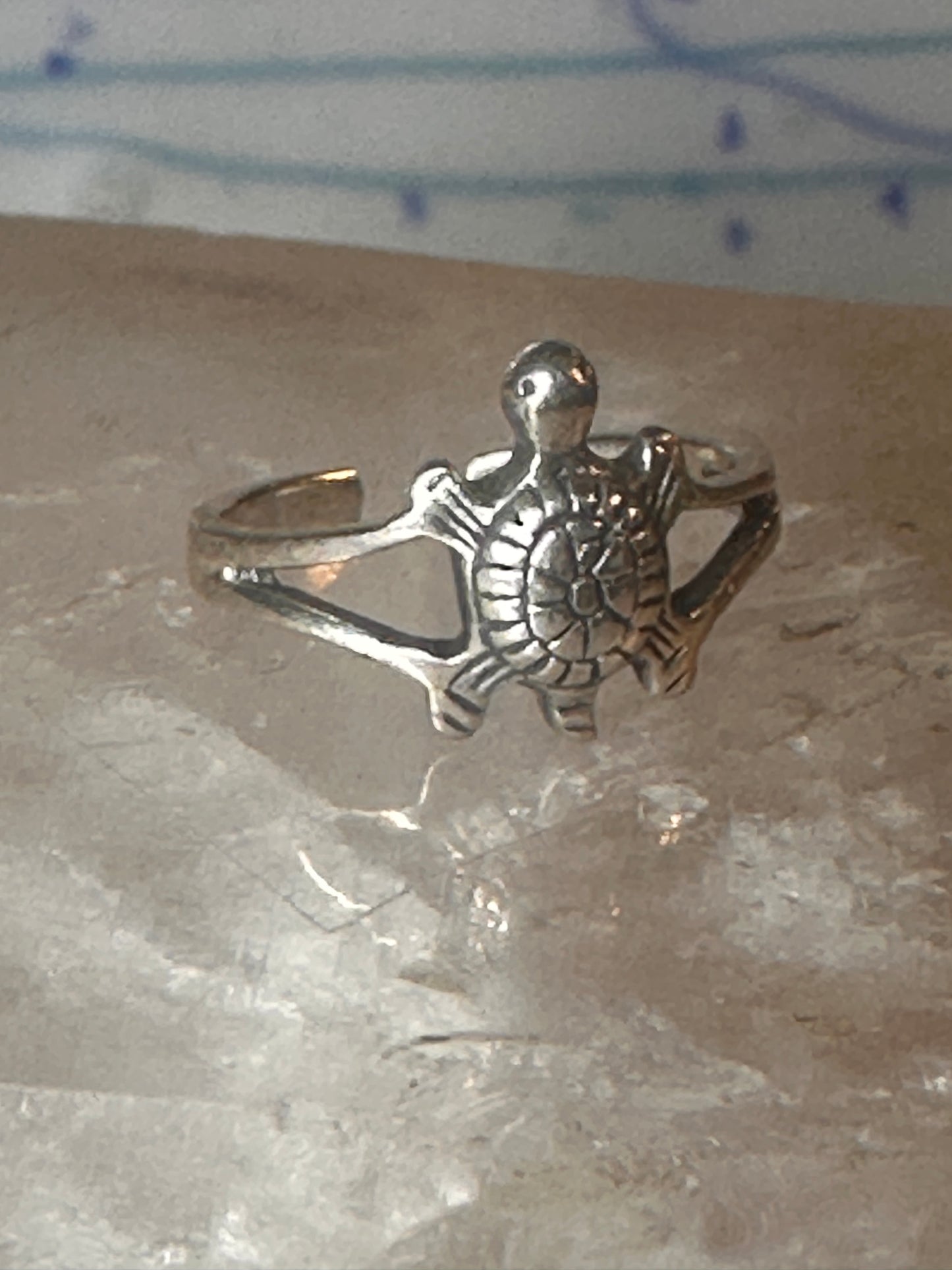 Vintage Turtle toe ring size 2.5 sterling silver women girls