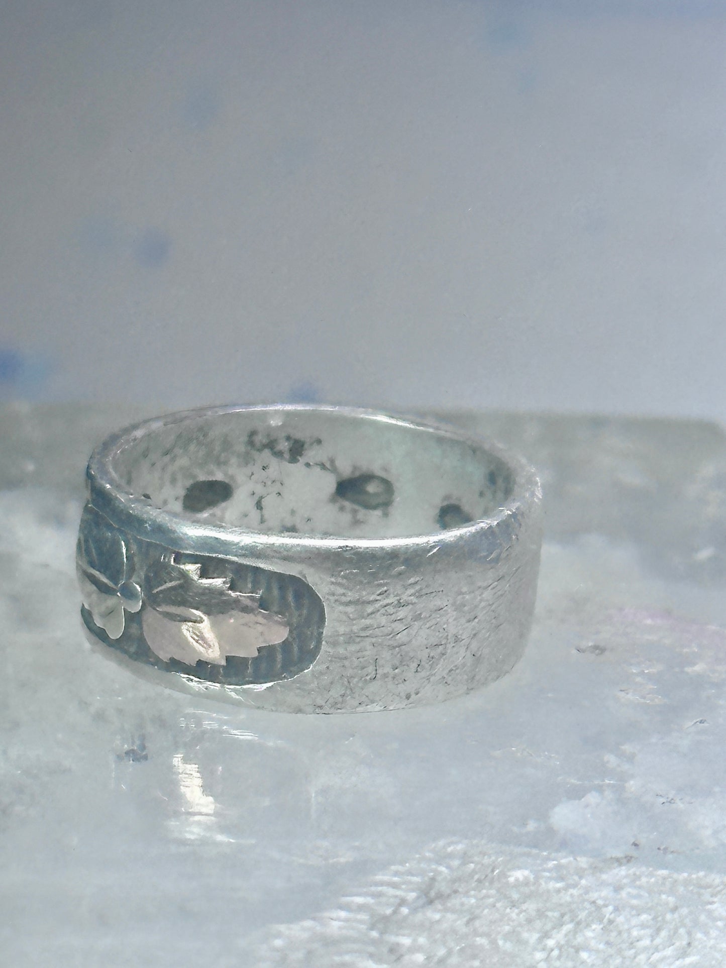 Black Hills Gold Ring wedding leaves band size 5.25 sterling silver women pinky