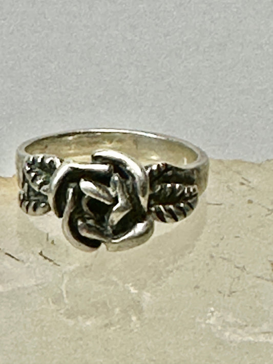 Rose ring flower band Size 5 Sterling Silver women girls