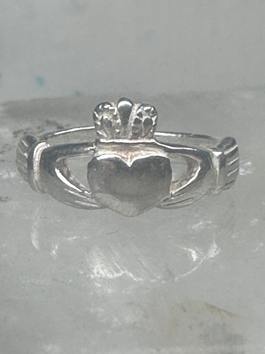 Sterling Silver Claddagh Toe Ring Adjustable Size 2 Irish Celtic Band