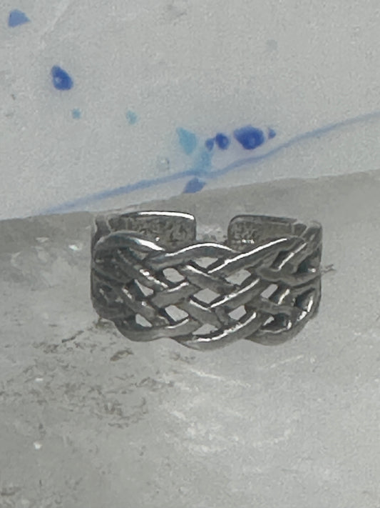 Vintage Sterling Silver Celtic Knot Toe Ring 2.6g Adjustable Size 2.5 Band