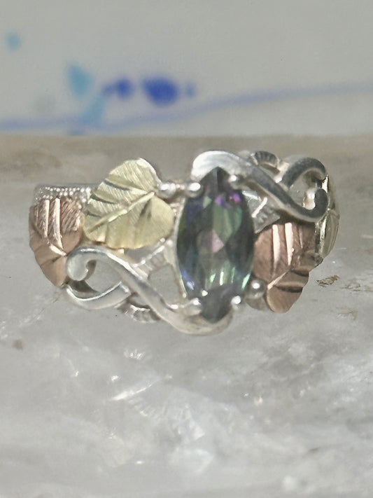 Black Hills Gold ring size 5.75 mystic topaz sterling silver women