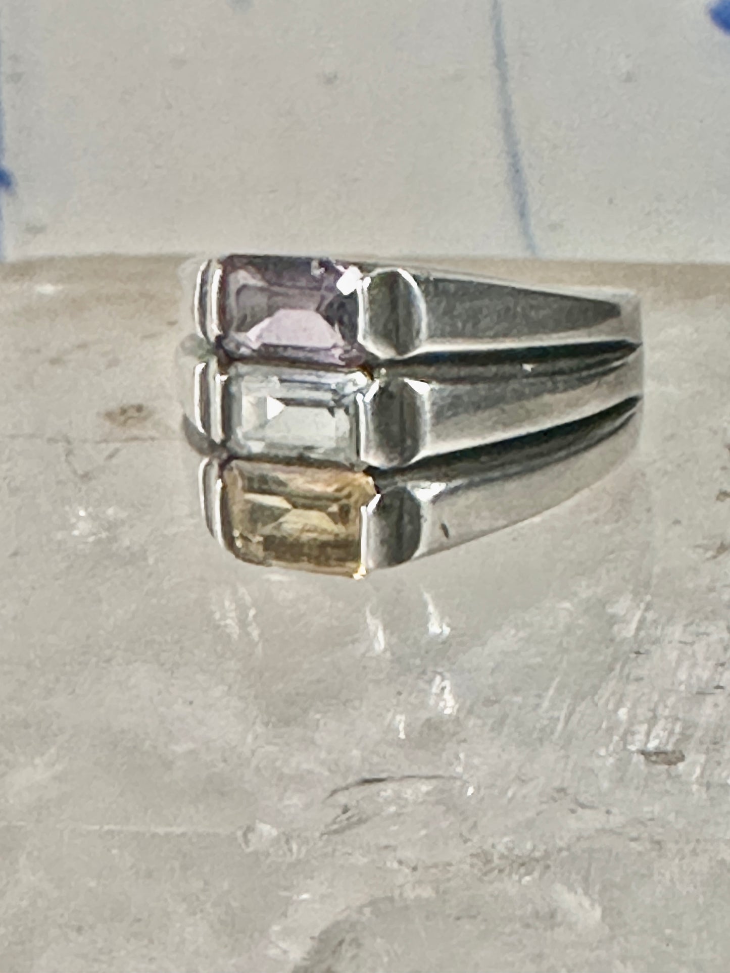 Cigar band ring pinky cocktail band size 4.75 sterling silver women girls