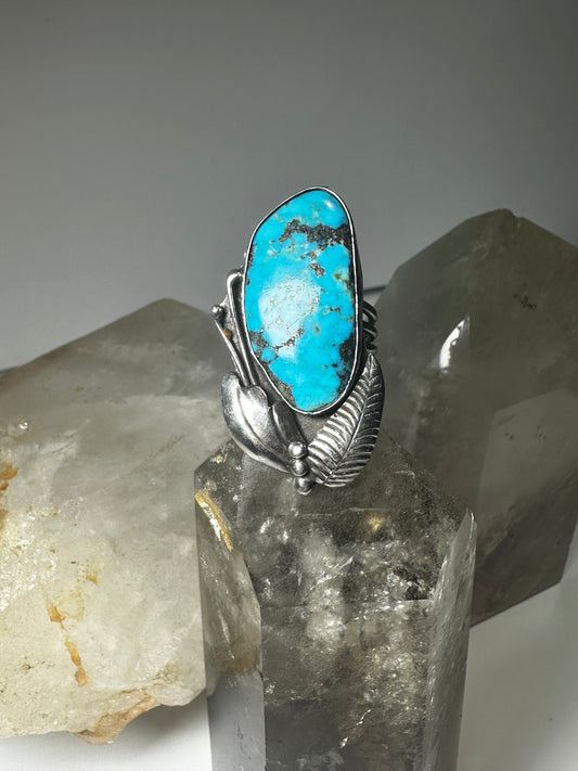 Navajo ring longTurquoise size 6.50 sterling silver women