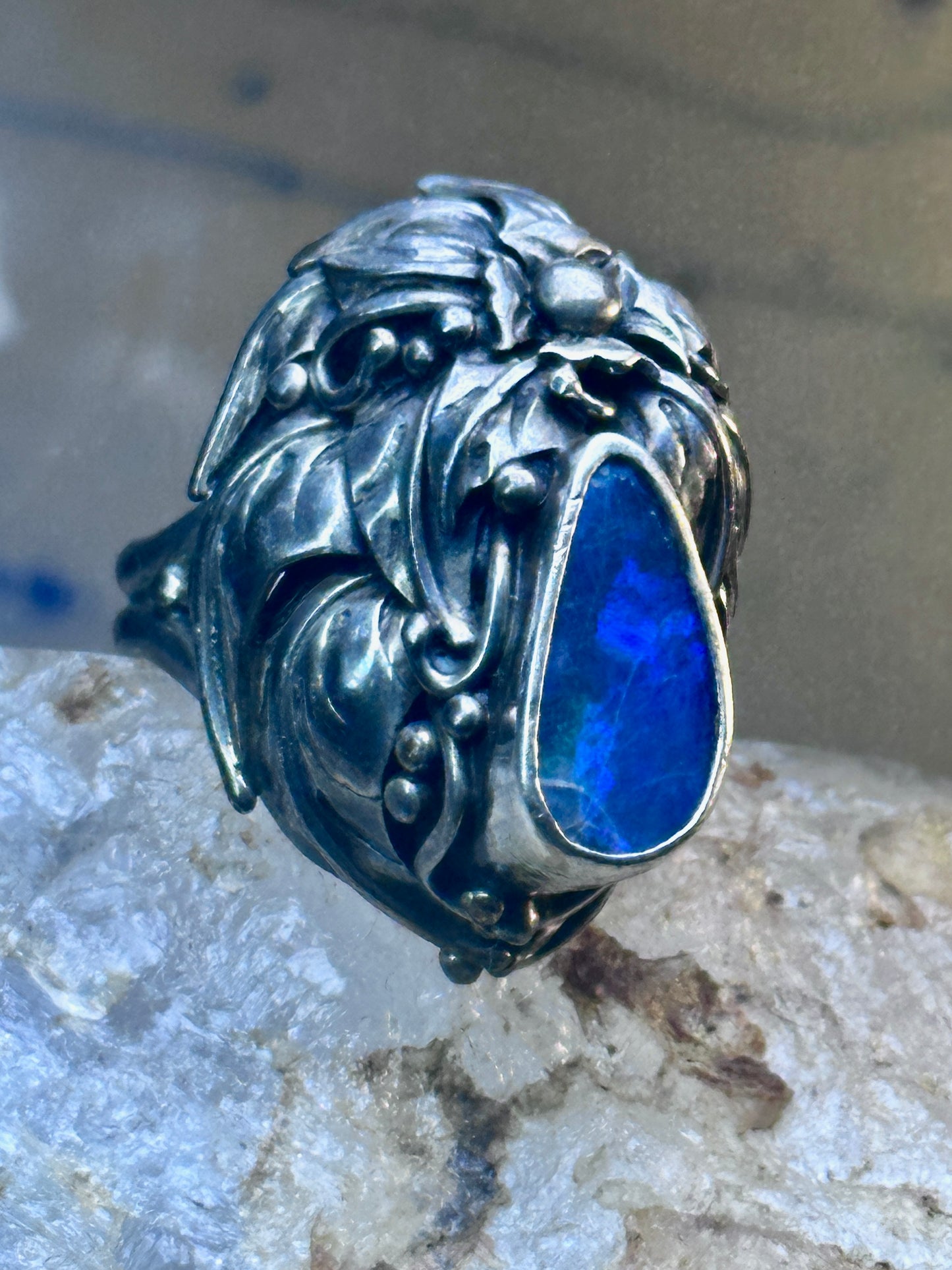 Navajo Ring opal ? size 8.50 sterling silver women men