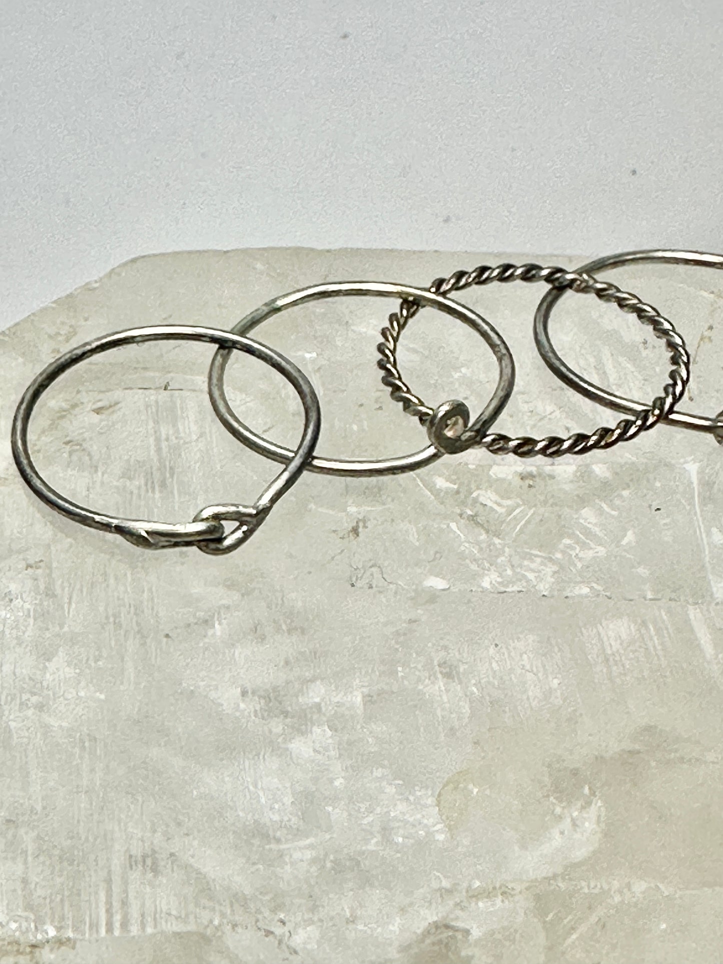 6 Slender ring stacker band size 6 sterling  silver women girls rings bands