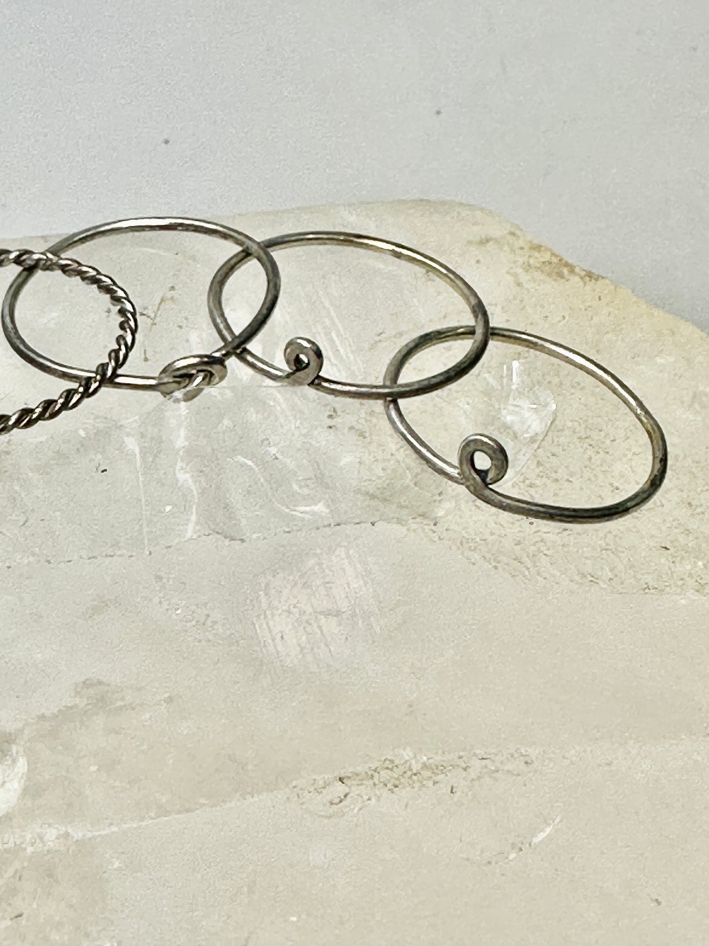 6 Slender ring stacker band size 6 sterling  silver women girls rings bands