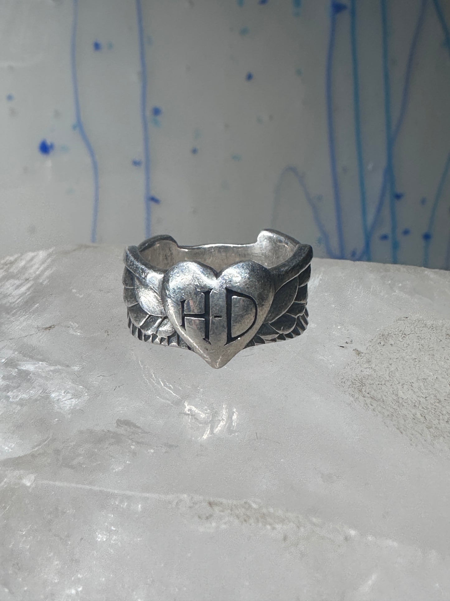 Harley Davidson ring wings band women biker southwest size 5.75 sterling silver