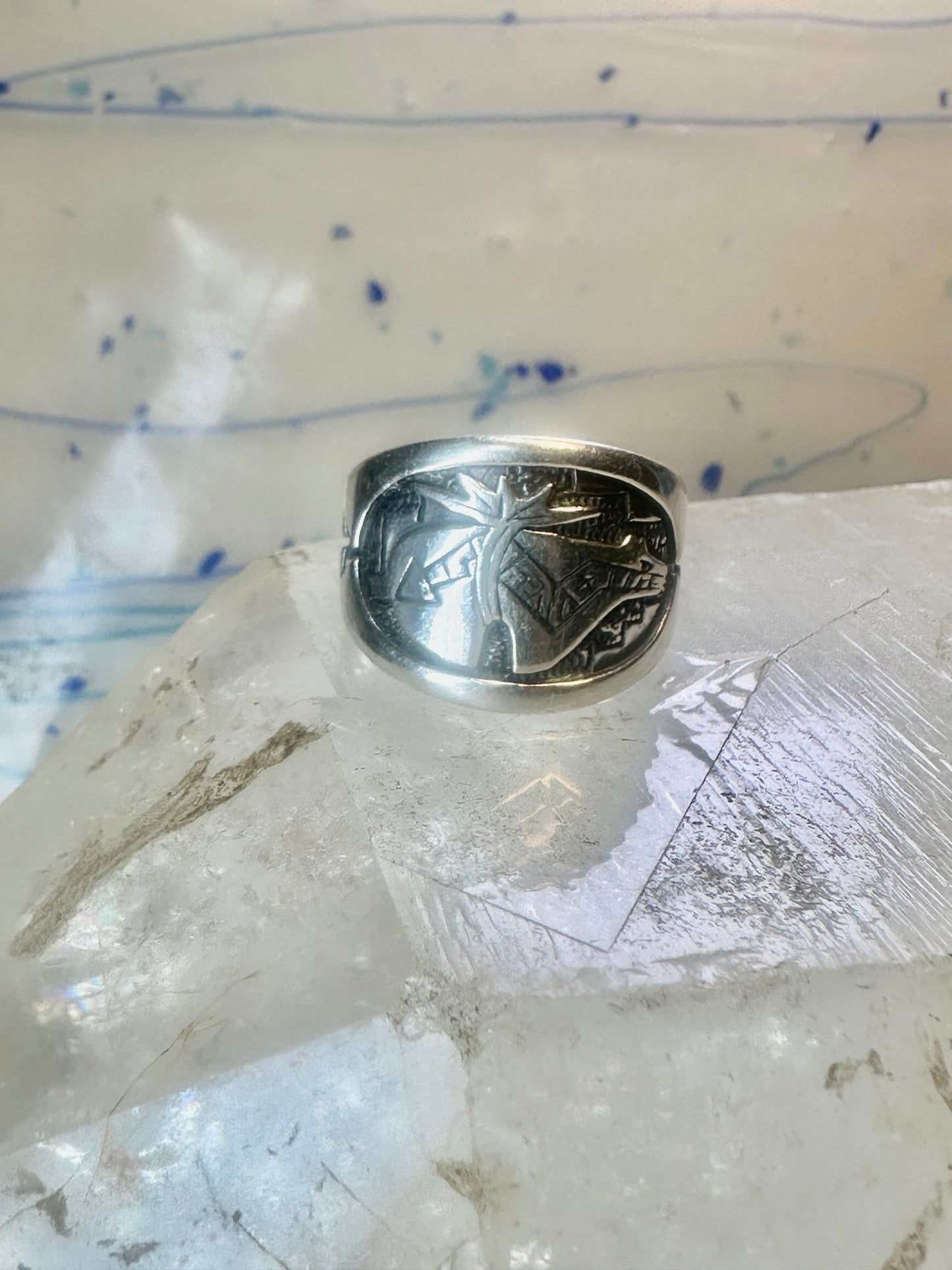 Pollack ring Spirit Bear size 9 sterling silver women men