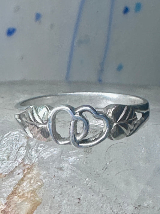 Black Hills Gold ring double heart Valentine Love band size 9.25 sterling silver women