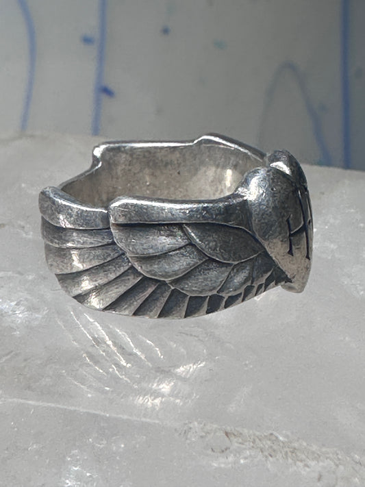 Harley Davidson ring wings band women biker southwest size 5.75 sterling silver