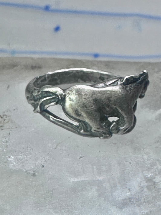 Galloping Horse Ring by Ott band size 4 cowgirl pinky sterling silver women girls