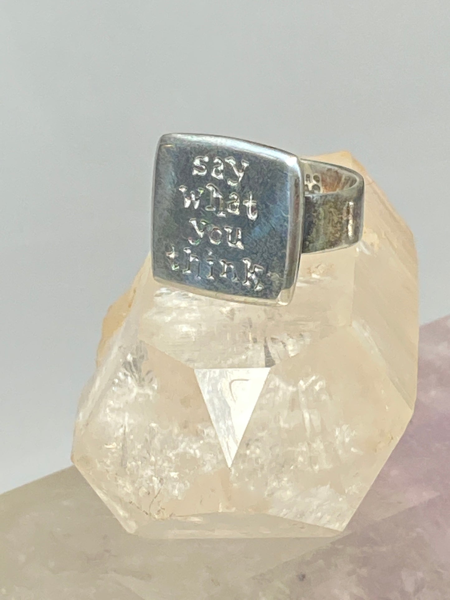 Say What you think Ring Inspirational Band sterling silver women girls
