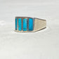 Turquoise ring southwest pinky band  sterling silver girls boys women
