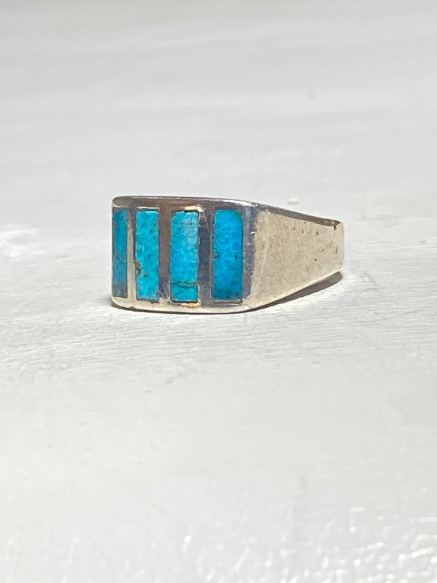 Turquoise ring southwest pinky band  sterling silver girls boys women
