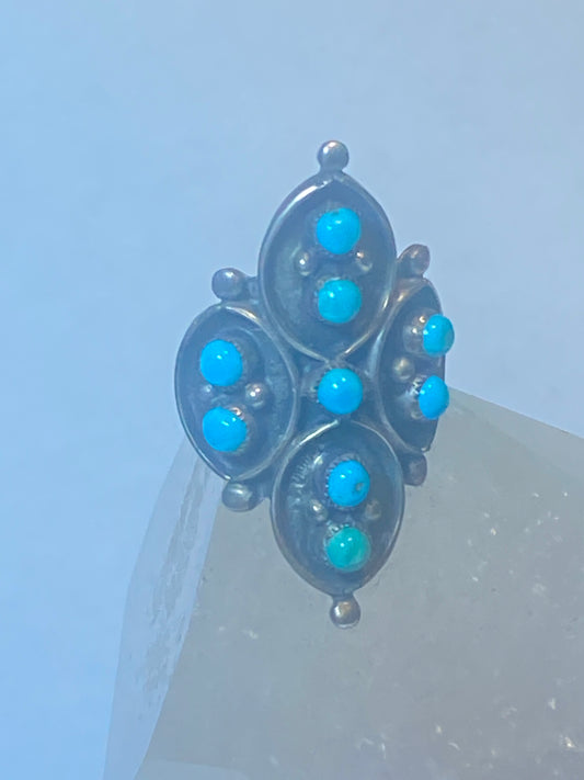 Turquoise ring Zuni band Petite Point southwest sterling silver women girls