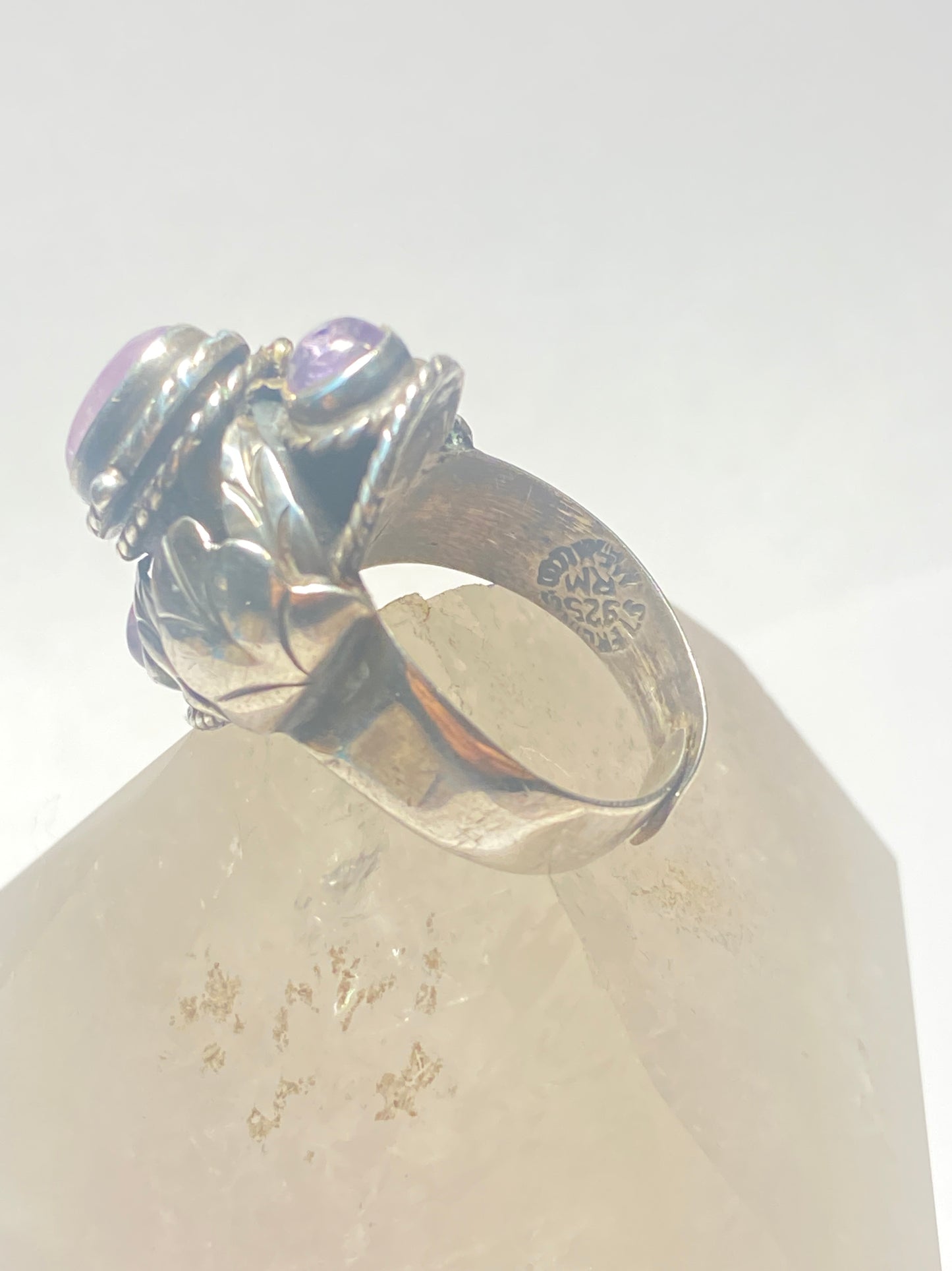 Poison ring Mexico amethyst sterling silver women girl