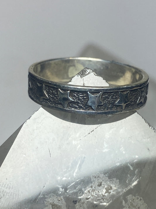 Stars ring celestial band sterling silver men women girls boys