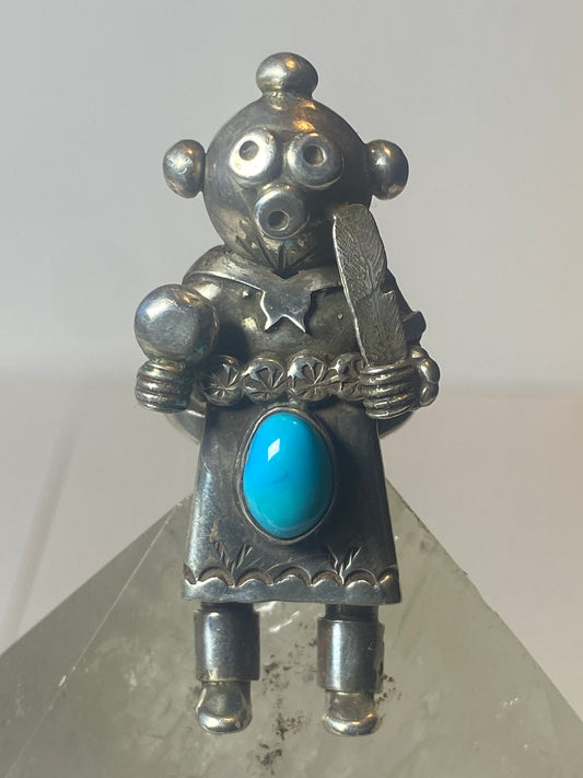 Mudman ring Turquoise feather sterling silver women