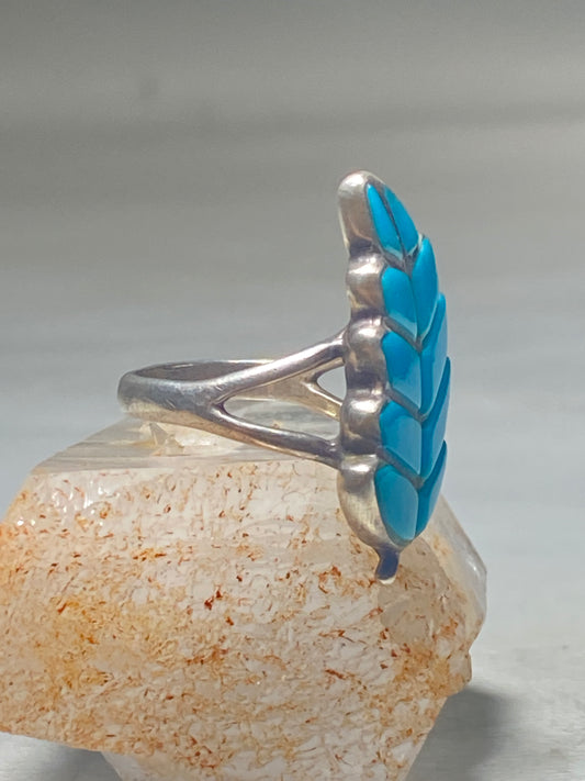 Leaf ring Turquoise southwest sterling silver women