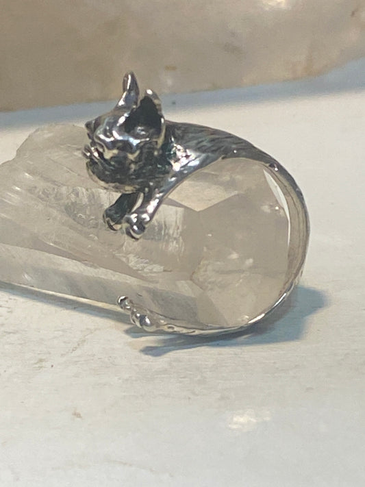 French bulldog size 6.50 ring dog band sterling silver women girls