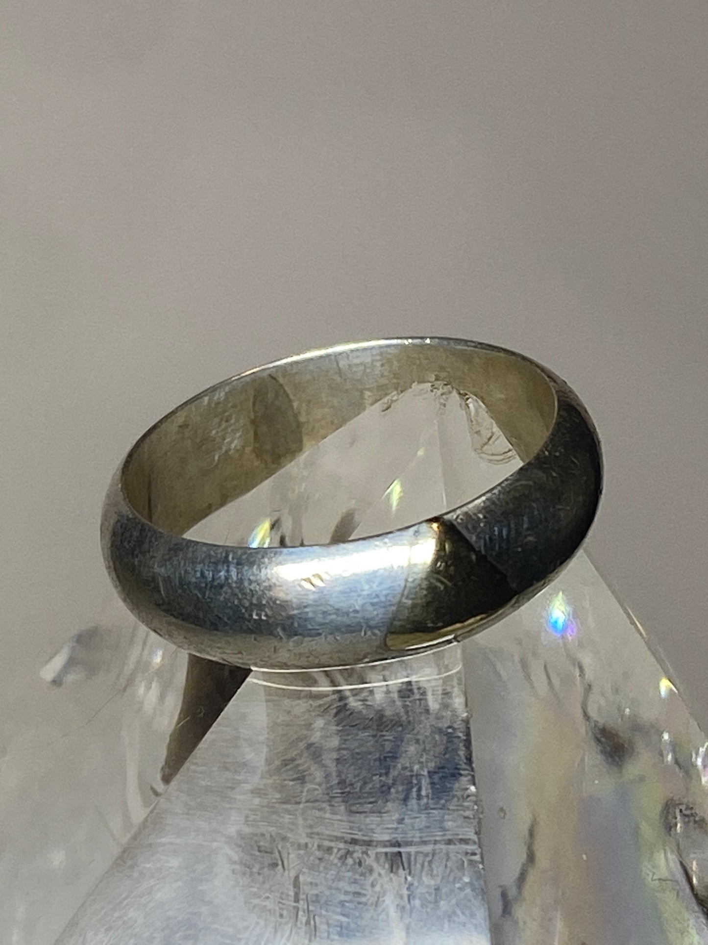 Vintage Plain ring size 7.75 Mexico wedding band stacker sterling silver