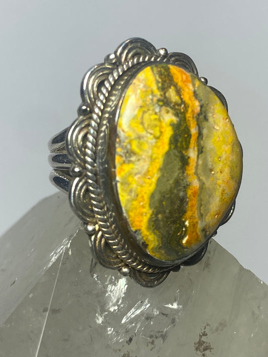 Bumblebee jasper ring size 5.25 sterling silver women girls