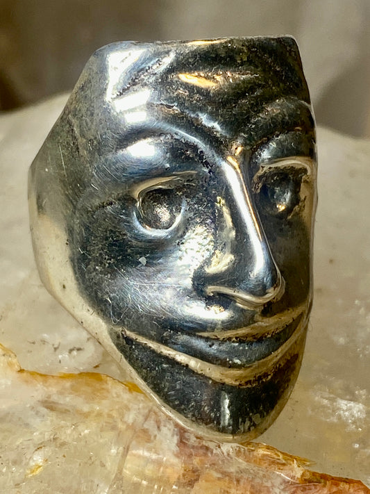 Face ring size 8.75 mask band sterling silver women men