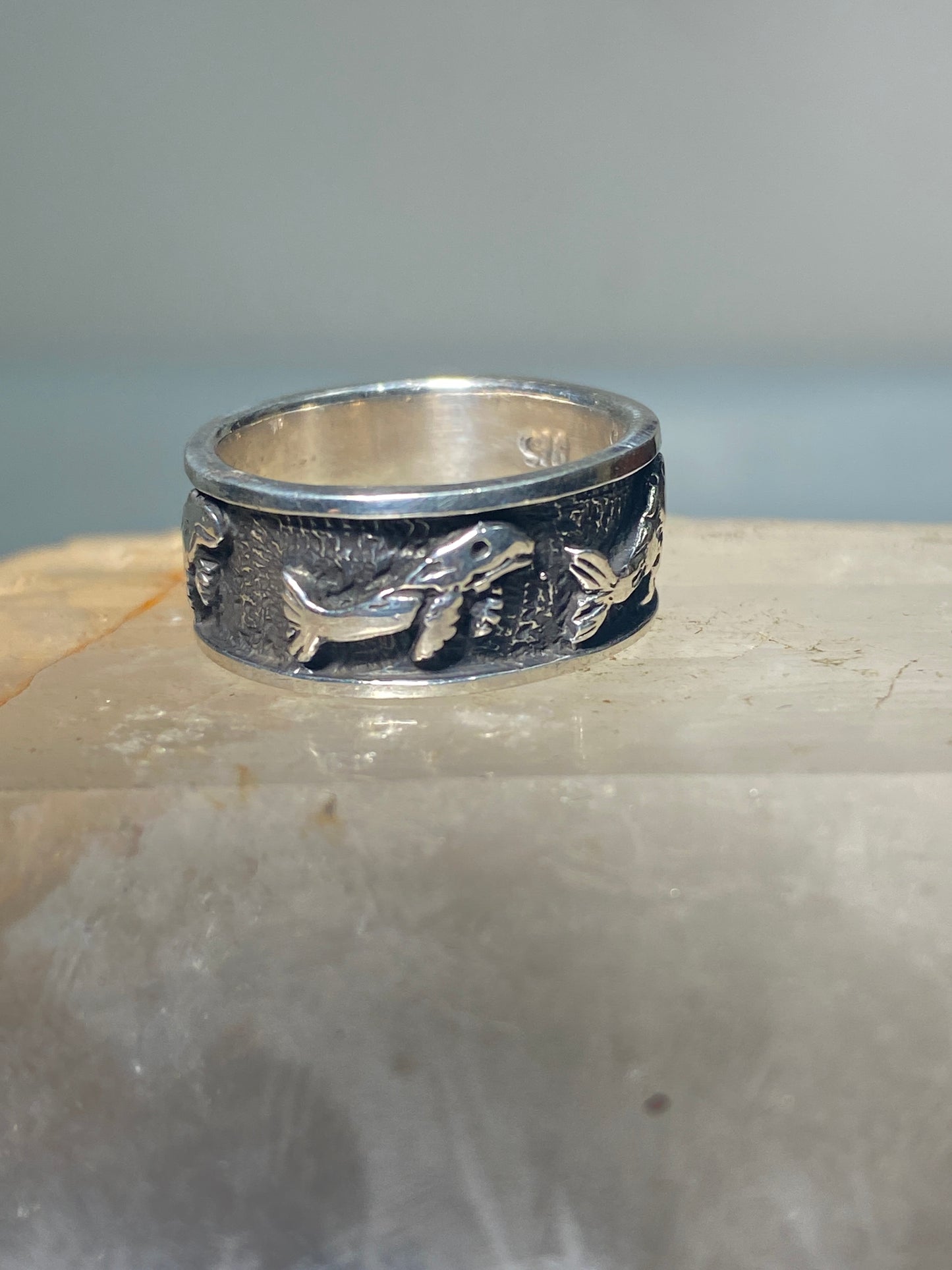 Whale ring size 6.50 whales band sterling silver women men
